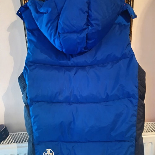 Polo Ralph Lauren RLX Leather Vest like new, blue, down-filled