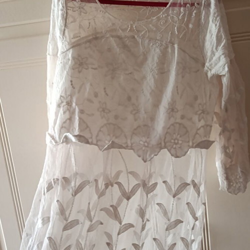 Kaftan embroidered beach dress in ecru like new