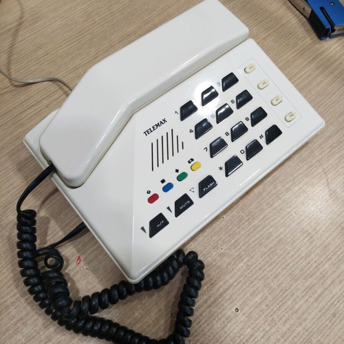 Telemax Vintage Wired Telephone White Cream Like New