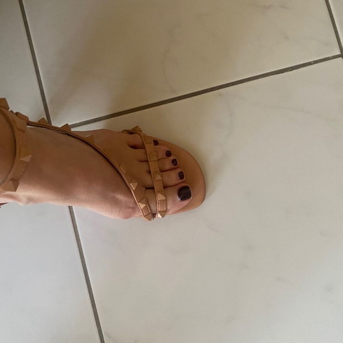 Pink pastel sandals size 40 like new with bag set