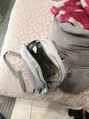 Adidas small gym backpack used, gray