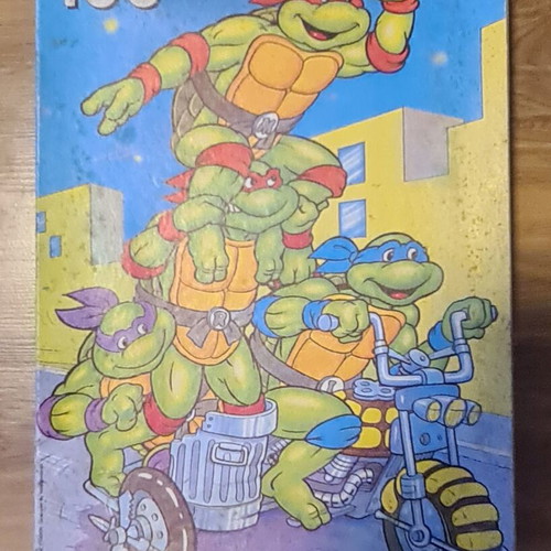 Vintage puzzle ZITA TOYS Teenage Mutant Ninja Turtles 100 pieces used, one missing