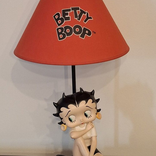 Betty Boop ceramic table lamp 2005, fabric shade