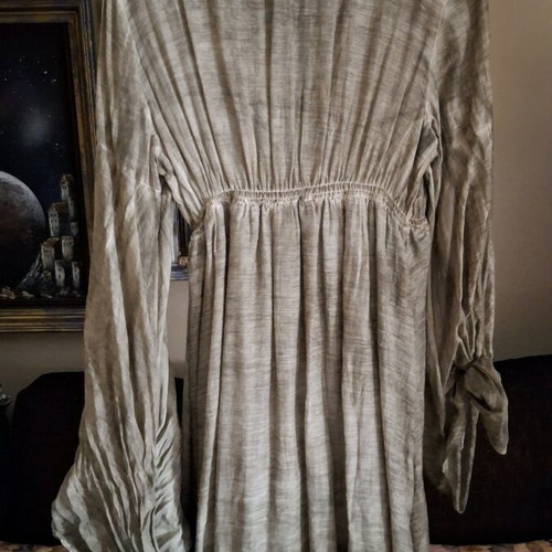 Be You women's dress, silk and cotton, bell sleeves, decorative stones, medium