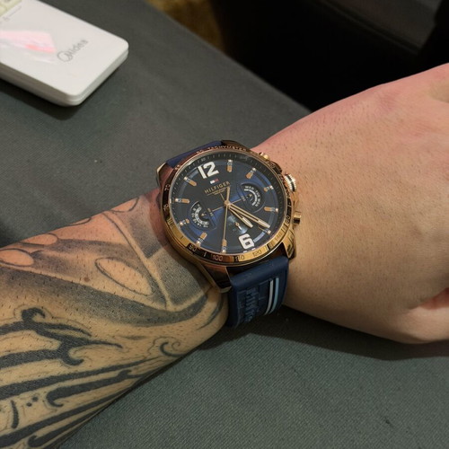 Tommy Hilfiger 1791474 wristwatch blue rosegold