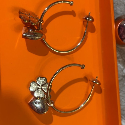 Folli Follie gold multifunctional hoop earrings like new