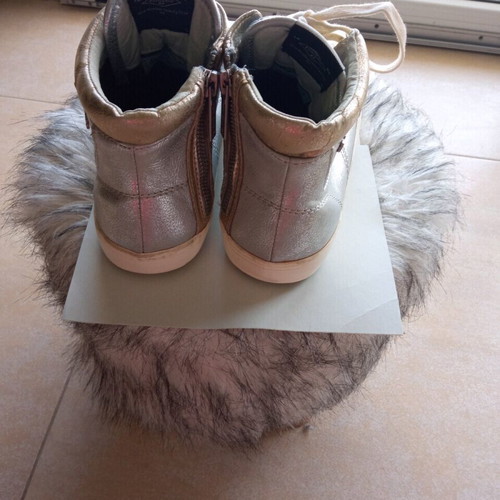 Pepe Jeans silver metallic athletic boots used, size 40