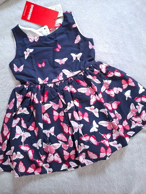 Energiers dress for girl with butterflies size 92 cm new, blue