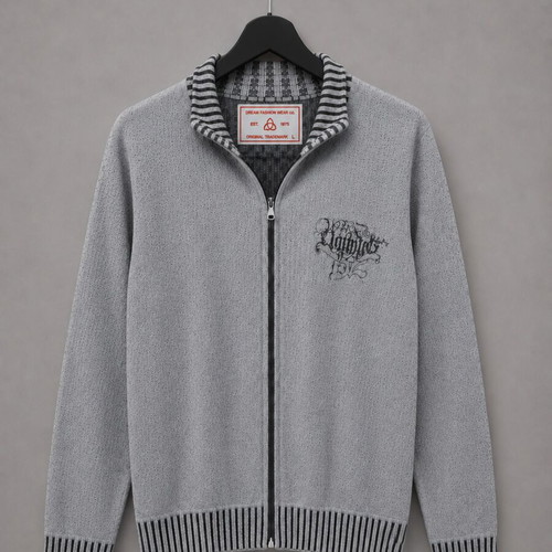 Dream Fashion Wear grey knitted cardigan, size L, vintage style