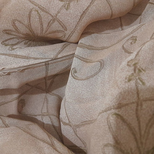 Long dress like new, beige and green, side slits, size XXL
