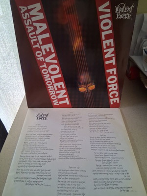 Violent Force Malevolent Assault of Tomorrow vinyl record, like new, metal