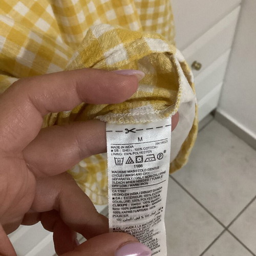 Yellow checkered Old Navy dress Medium like new, cotton