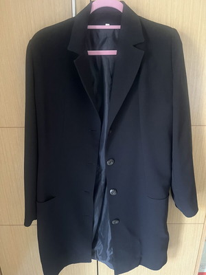 Long slim coat black, like new, size S