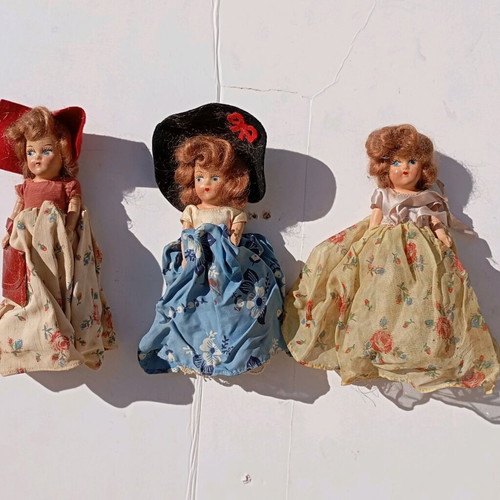 Vintage dolls used, American production, set of 6 pieces