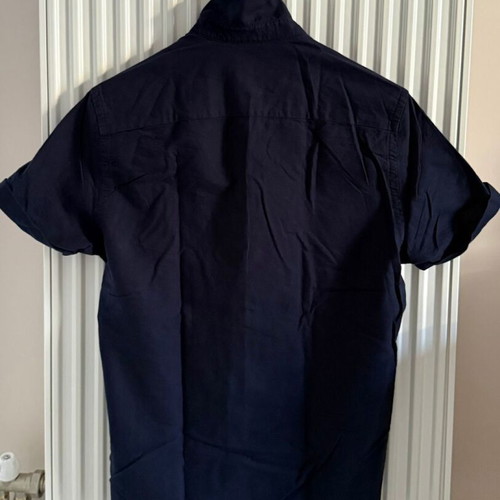 Zara short-sleeve shirt medium blue cotton like new