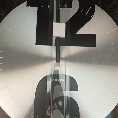 Karlsson wall clock used, 40 cm metal stainless steel