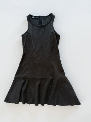 Anel Mini Dress Medium Used, Gray, Sleeveless with Peplum Hem