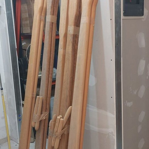 Wooden oars new, 5 pairs large and small