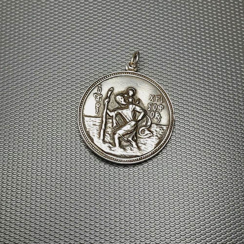 Silver 925 car pendant Saint Christopher-Panagia used