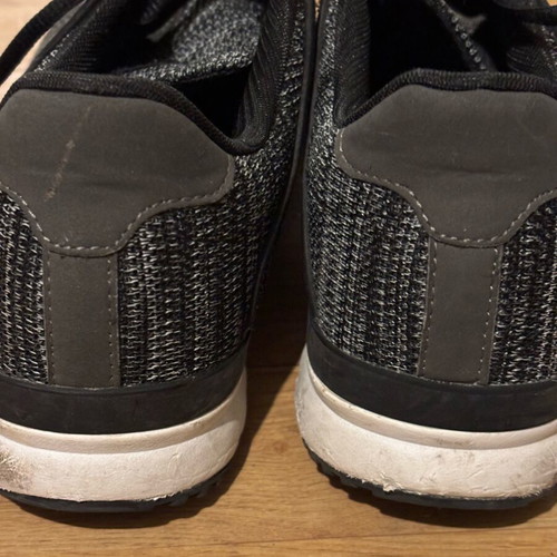 Men's athletic shoes used, gray with black laces, size 45