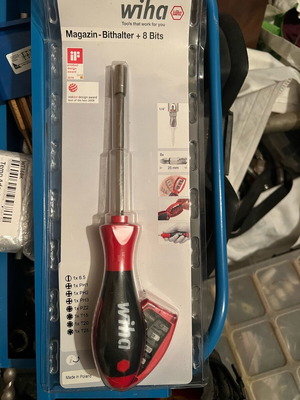 Wiha 3809 screwdriver new with adapter and 1/4" bits
