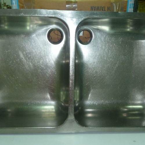 Double inset stainless steel sink used