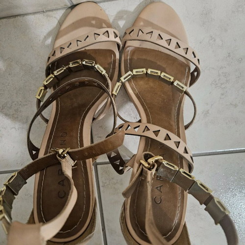 Carrano beige sandals used, size 39, unique design
