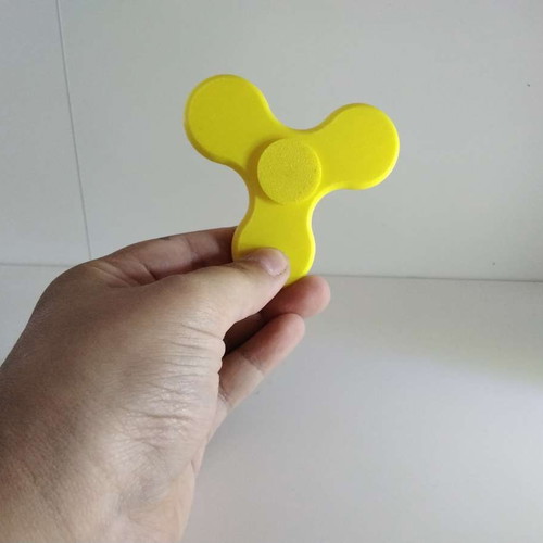 Fidget spinner new, yellow, 3D printed