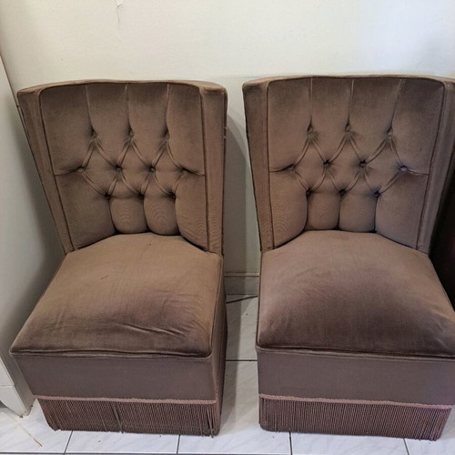 Living room chairs and armchair used, set of 2 chairs and 1 armchair