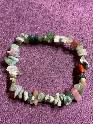 Moss Agate authentic elastic bracelet