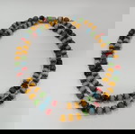 Art Deco Murano Venetian Colorful Glass Beaded Necklace Vintage Antique Jewelry decade 1940΄