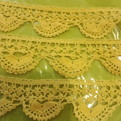 Handmade lace new, light yellow color