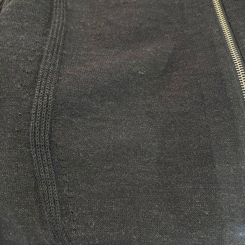 Issey Miyake Men wool knit cardigan with two-way zip, black and grey