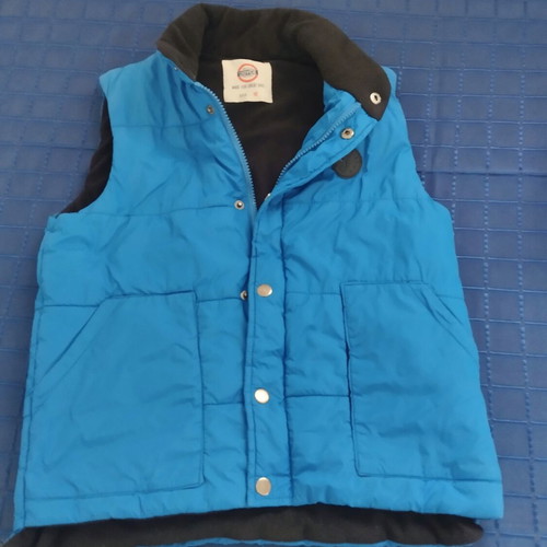 Joyce boys' blue sleeveless quilted vest with fleece lining