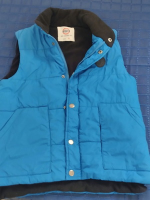 Joyce boys' blue sleeveless quilted vest with fleece lining