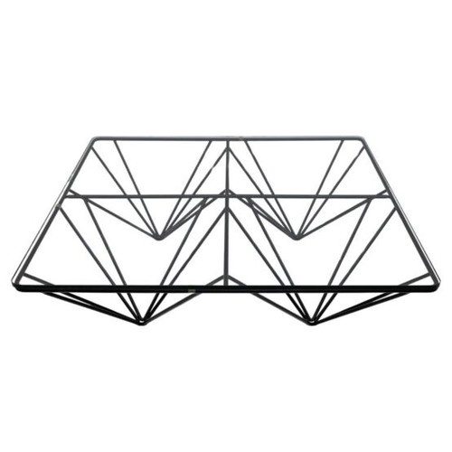 Metal table with 3plex glass like new, black matte finish