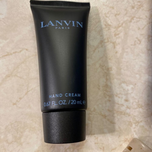 Lanvin toiletry bag new black leatherette with travel cosmetics