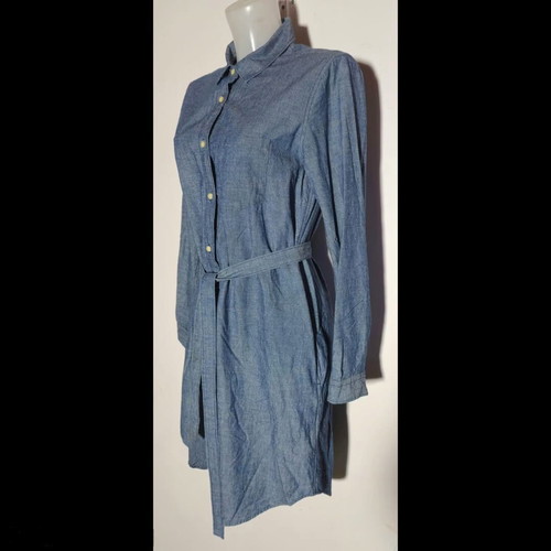 Gap shirt dress with pockets and belt like new, size M, blue