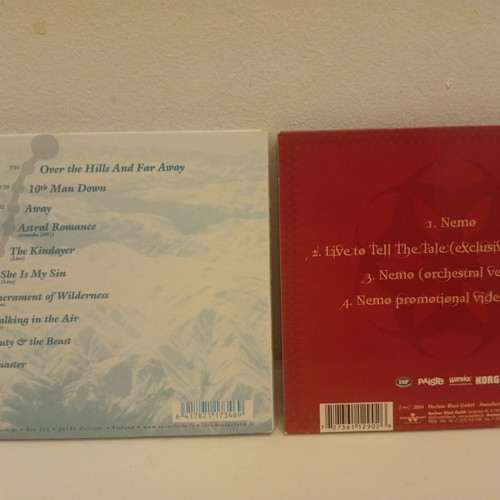 Nightwish Over the Hills and Far Away & Nemo CD pack used, metal