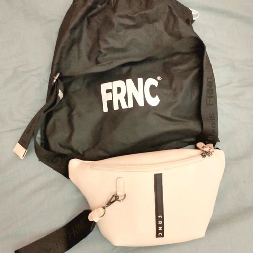 FRNC leather waist bag new, black and white
