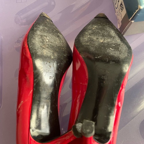 Nine West vinyl pumps used, fuchsia, size 38, low heel