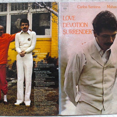 Carlos Santana & Mahavishnu John McLaughlin Love Devotion Surrender vinyl LP used