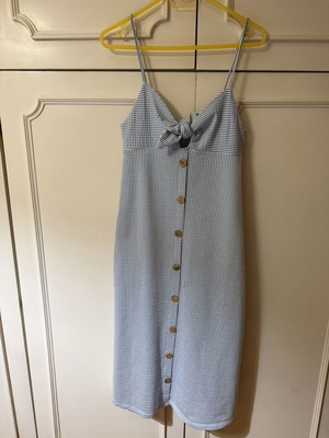 Zara Trafaluc striped midi dress new, size M 38 10, blue and white