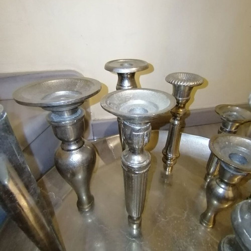Handmade copper candlestick with nickel coating new