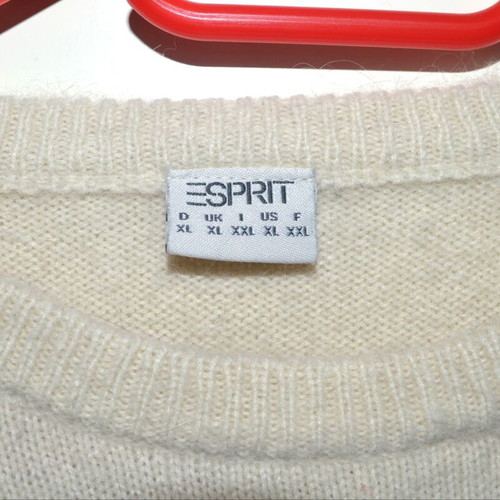 Esprit wool knit short-sleeve sweater for women like new, cream