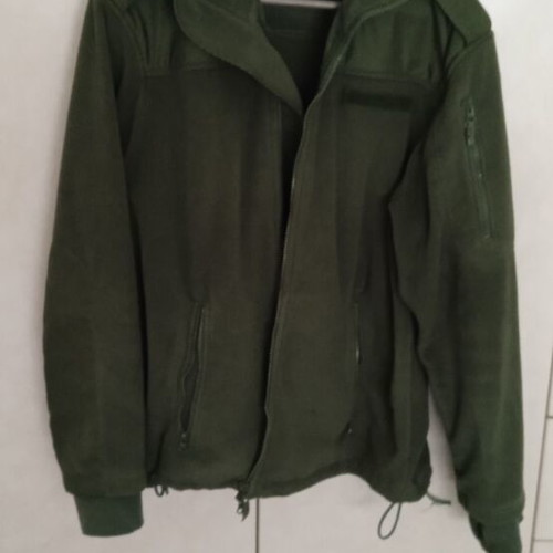Fleece military jacket used, olive color