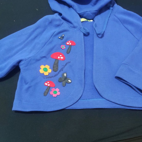 Handmade jacket with skirt like new, size Large, blue