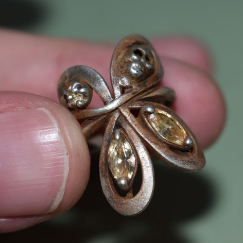 Rare silver ring 925 used, 1900-1950