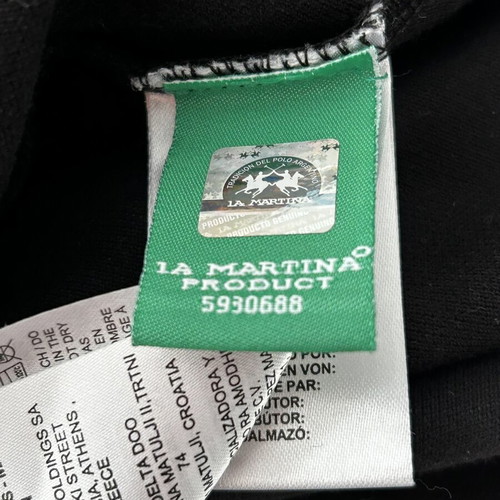 La Martina Man Polo Black Silver Size L New