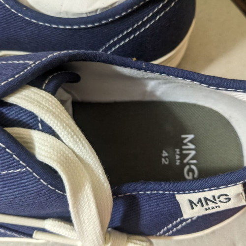 Mango men's canvas sneakers size 42, blue